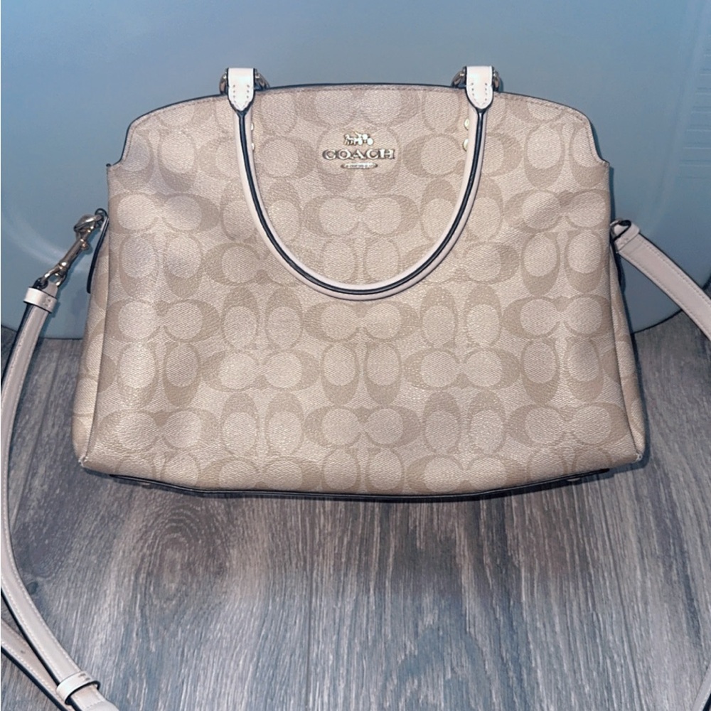 Coach Beige Signature Tote Bag